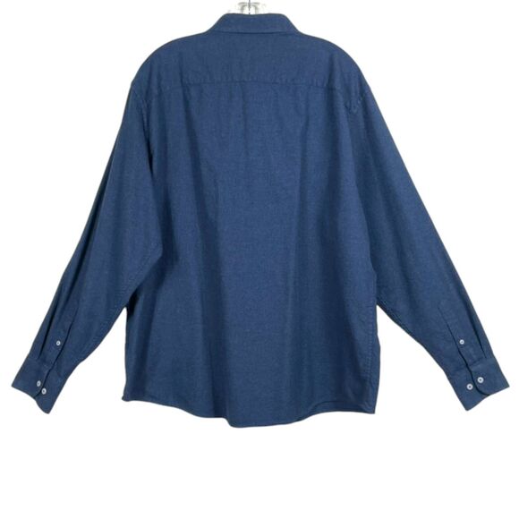 UNTUCKit Sherwood Navy Flannel Button-Down Shirt Size XXL Cotton Casual EUC - Picture 2 of 15